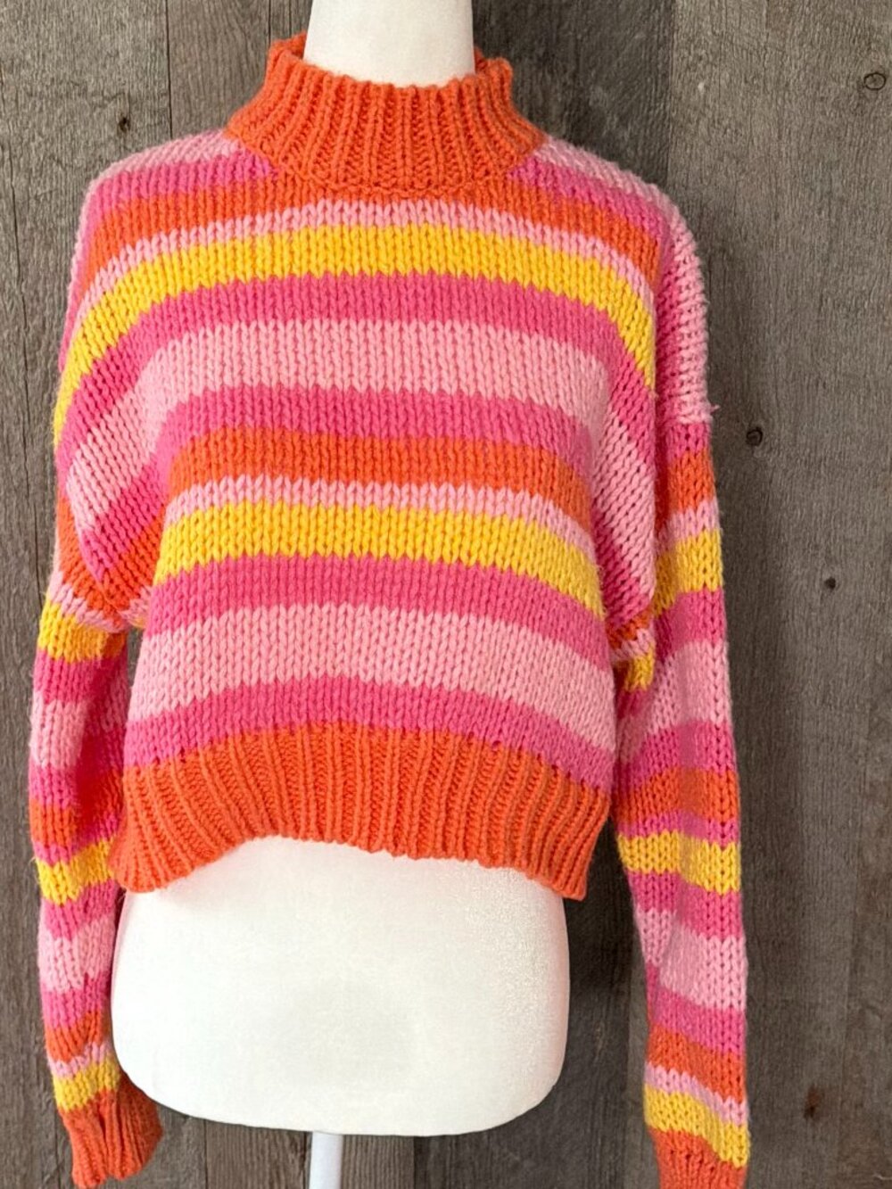 Spring Color Open Stitch Sweater Size S